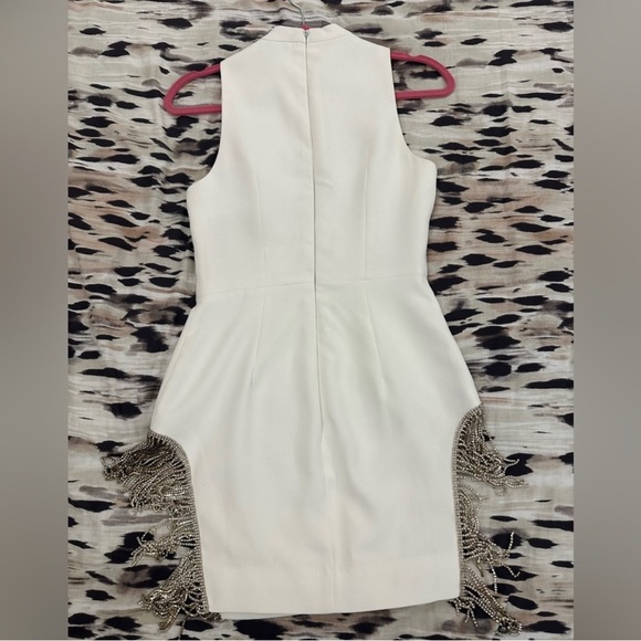 House of CB White Dress with Fringe Accents - Picture 2 of 8